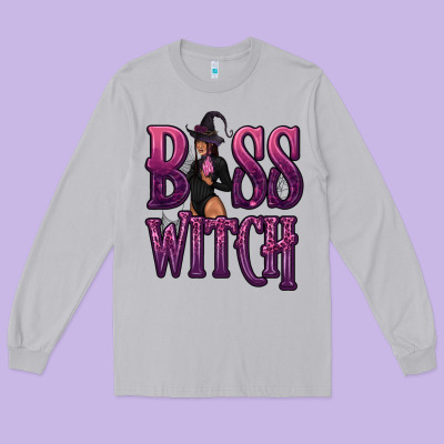 Boss Witch Long Sleeve Tee Designed By Texasbilliewilder