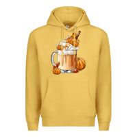 Antique Gold Fall Coffee Premium Hoodie - FaDigitalArtStudio
