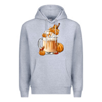 Heather Grey Fall Coffee Premium Hoodie - FaDigitalArtStudio