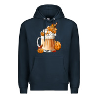 Navy Fall Coffee Premium Hoodie - FaDigitalArtStudio