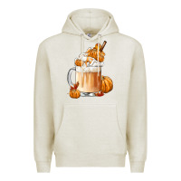Oatmeal Heather Fall Coffee Premium Hoodie - FaDigitalArtStudio