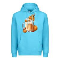 Ocean Blue Fall Coffee Premium Hoodie - FaDigitalArtStudio