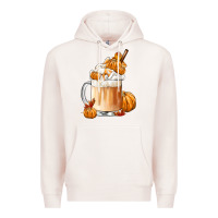 Pale Pink Fall Coffee Premium Hoodie - FaDigitalArtStudio