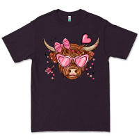 Plum valentines day long haired cow Premium Tee - MaliasSmallBusiness