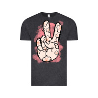 Vintage Black Floral Peace Sign Vintage Tee - Jasminsmagicworld