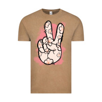 Vintage Coffee Floral Peace Sign Vintage Tee - Jasminsmagicworld