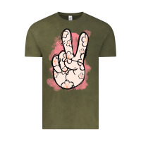 Vintage Olive Floral Peace Sign Vintage Tee - Jasminsmagicworld
