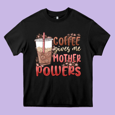 Coffee Gives Me Mother Powers Heavy Core Tee Designed By Maliassmallbusiness
