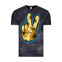Cloud Black Yellow Glitter Sunflower Peace Sign Vintage Tee - Jasminsmagicworld