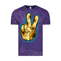 Cloud Purple Yellow Glitter Sunflower Peace Sign Vintage Tee - Jasminsmagicworld