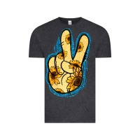 Vintage Black Yellow Glitter Sunflower Peace Sign Vintage Tee - Jasminsmagicworld
