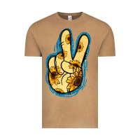 Yellow Glitter Sunflower Peace Sign Vintage Tee | Teevron