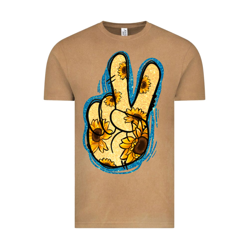 Yellow Glitter Sunflower Peace Sign Vintage Tee by Jasminsmagicworld | Teevron