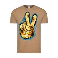 Vintage Coffee Yellow Glitter Sunflower Peace Sign Vintage Tee - Jasminsmagicworld