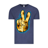 Vintage Denim Yellow Glitter Sunflower Peace Sign Vintage Tee - Jasminsmagicworld
