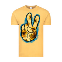 Vintage Mustard Yellow Glitter Sunflower Peace Sign Vintage Tee - Jasminsmagicworld