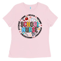 Bubblegum Pink school nurse Ladies Tee - MaliasSmallBusiness