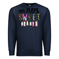 Navy my class ısfull of sweet hearts Premium Sweatshirt - CowhideDigitalArt