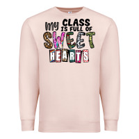 Pale Pink my class ısfull of sweet hearts Premium Sweatshirt - CowhideDigitalArt