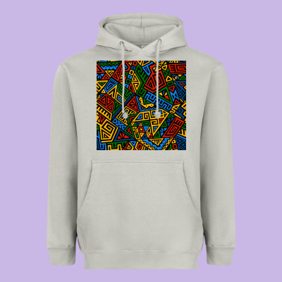 African Geometric Seamless Pattern Heavyweight Hoodie Designed By Bundleandbundleshop