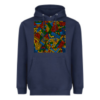 Navy african geometric seamless pattern Heavyweight Hoodie - BundleAndBundleShop