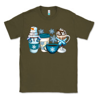 Army Green Winter Coffee Cups Classic Tee - Artiststas