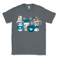 Charcoal Heather Winter Coffee Cups Classic Tee - Artiststas