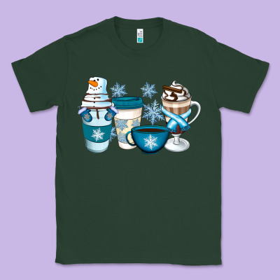 Winter Coffee Cups Classic Tee Designed By Artiststas