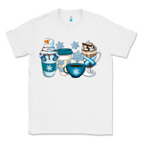 White Winter Coffee Cups Classic Tee - Artiststas