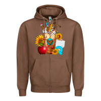 Chestnut teacher cold drink frappe with sunflowers Zipper Hoodie - FaDigitalArtStudio