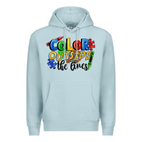 Blue Mist Color outside the lines Premium Hoodie - FaDigitalArtStudio