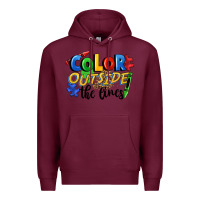Burgundy Color outside the lines Premium Hoodie - FaDigitalArtStudio