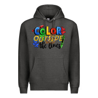 Charcoal Heather Color outside the lines Premium Hoodie - FaDigitalArtStudio