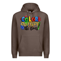 Coffee Color outside the lines Premium Hoodie - FaDigitalArtStudio
