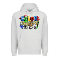 Dove Grey Color outside the lines Premium Hoodie - FaDigitalArtStudio