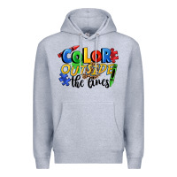 Heather Grey Color outside the lines Premium Hoodie - FaDigitalArtStudio