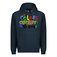 Navy Color outside the lines Premium Hoodie - FaDigitalArtStudio