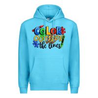 Ocean Blue Color outside the lines Premium Hoodie - FaDigitalArtStudio