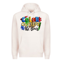 Pale Pink Color outside the lines Premium Hoodie - FaDigitalArtStudio
