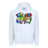 White Color outside the lines Premium Hoodie - FaDigitalArtStudio