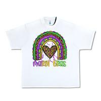 White mardi gras rainbow Urban Heavy Tee - JahusDesignShop