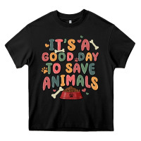 Black it's a good day to save animals Heavy Core Tee - MaliasSmallBusiness