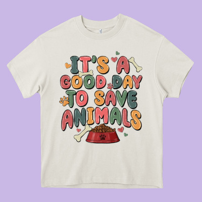 It's A Good Day To Save Animals Heavy Core Tee Designed By Maliassmallbusiness