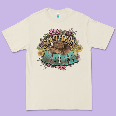 Southern Nana Western Flowers Premium Tee Designed By Nancycooperartshop