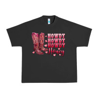 Pigment Black howdy howdy howdy honey with cowgirl boots Urban Heavy Tee - RanaPortraitStore