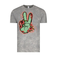 Cloud Rock Green Glitter Floral Peace Sign Vintage Tee - Jasminsmagicworld