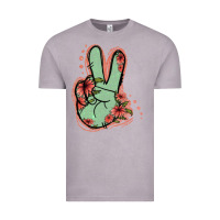 Vintage Zinc Green Glitter Floral Peace Sign Vintage Tee - Jasminsmagicworld