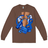 Chestnut Colon Cancer diva blue ribbon Long Sleeve Tee - NancyCooperArtShop