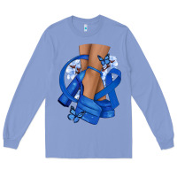 Colony Blue Colon Cancer diva blue ribbon Long Sleeve Tee - NancyCooperArtShop