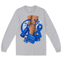Moon Dust Colon Cancer diva blue ribbon Long Sleeve Tee - NancyCooperArtShop